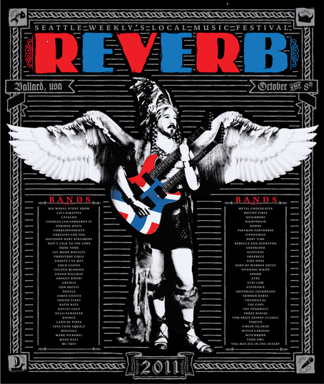 Poster: Hotels at Seattle Weekly's REVERB local music festival 2011, Oct 8, 2011