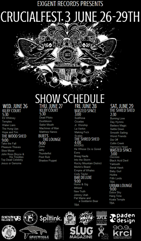 Poster: Cicadas at Crucial Fest 2013, Jun 26, 2013