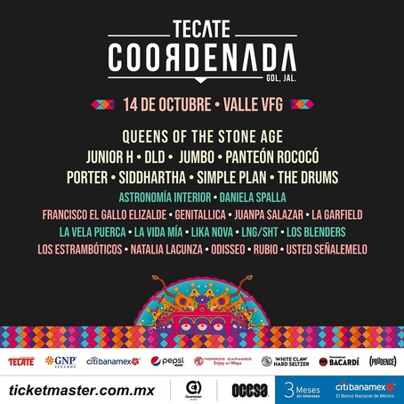 Tecate Coordenada 2023 Tlajomulco de Zuñiga Line up Ingressos e Datas Oct 2023 Songkick