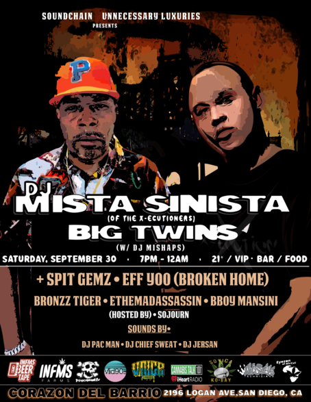 Big Twins Und Mista Sinista Tickets Für San Diego, Corazon Del Barrio, 30 Sep 2023 – Songkick