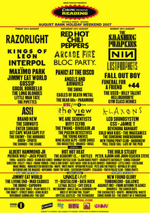 Reading Festival 2007 Reading Line-up, Photos & Videos Aug 2007 – Songkick