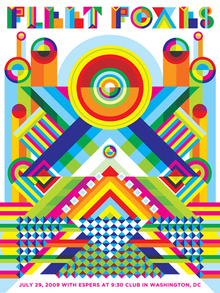 posters shapes poster concert gig foxes fleet handprinted colors rock screenprinted awesome band espers printing screen gigposters cp event project