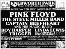 knebworth posters floyd concert park festival 1975 pink festivals tickets rock relatedimages flyers programmes