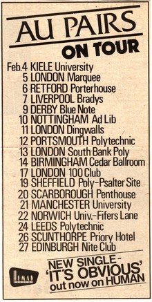 Au Pairs Concert Tickets - 2026 Tour Dates