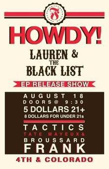Lauren and the Black List Concert Tickets - 2026 Tour Dates
