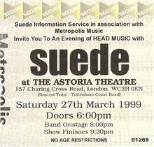 Suede Concert Tickets - 2026 Tour Dates