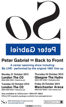 Peter Gabriel Concert Tickets - 2026 Tour Dates