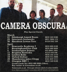 camera obscura tour dates