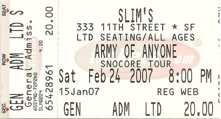 Dropping Daylight — Slim's, 2007-02-24