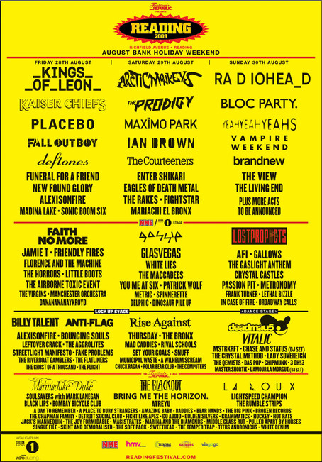 Reading Festival 2009 Reading Line-up, Photos & Videos Aug 2009 – Songkick