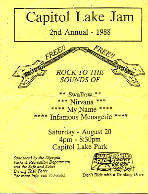 My Name — Capitol Lake Jam 1988, 1988-08-20