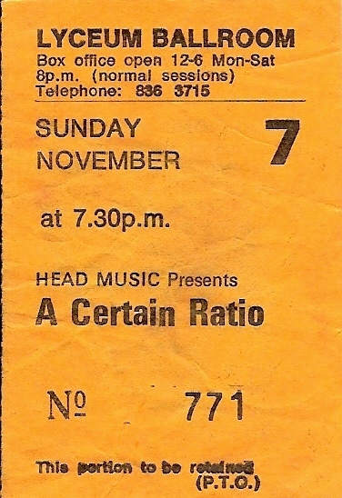 07 Nov 1982, Lyceum, London - ACR Gigography