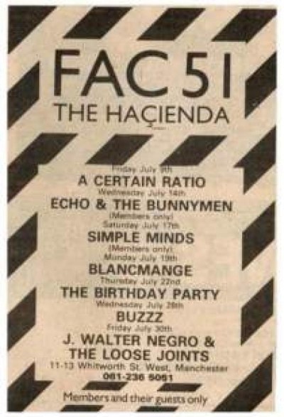 09 Jul 1982, The Haçienda, Manchester - ACR Gigography