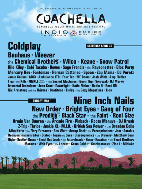 Coachella 2005 Indio Line-up, Photos & Videos Apr 2005 – Songkick