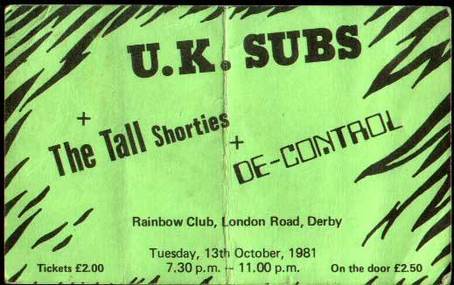 UK Subs Concert Tickets - 2026 Tour Dates