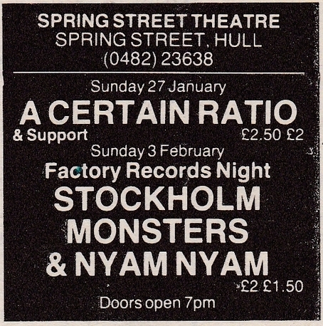27 Jan 1985, Spring Street Theatre, Hull - ACR Gigography