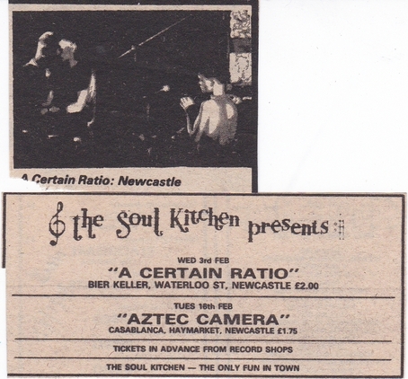 03 Feb 1982, Soul Kitchen, Newcastle-upon-Tyne - ACR Gigography