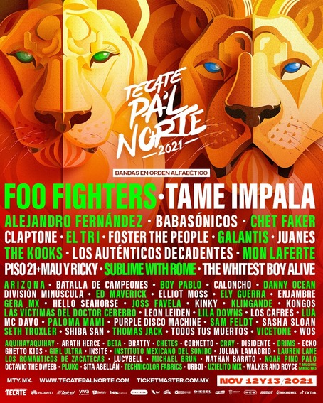 Tecate Pal Norte 2021 Monterrey Line-up, Tickets &amp; Dates Nov 2021 – Songkick