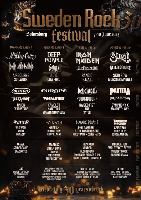 Sweden Rock Festival 2023 Sölvesborg Line-up, Tickets & Dates Jun 2023 –  Songkick